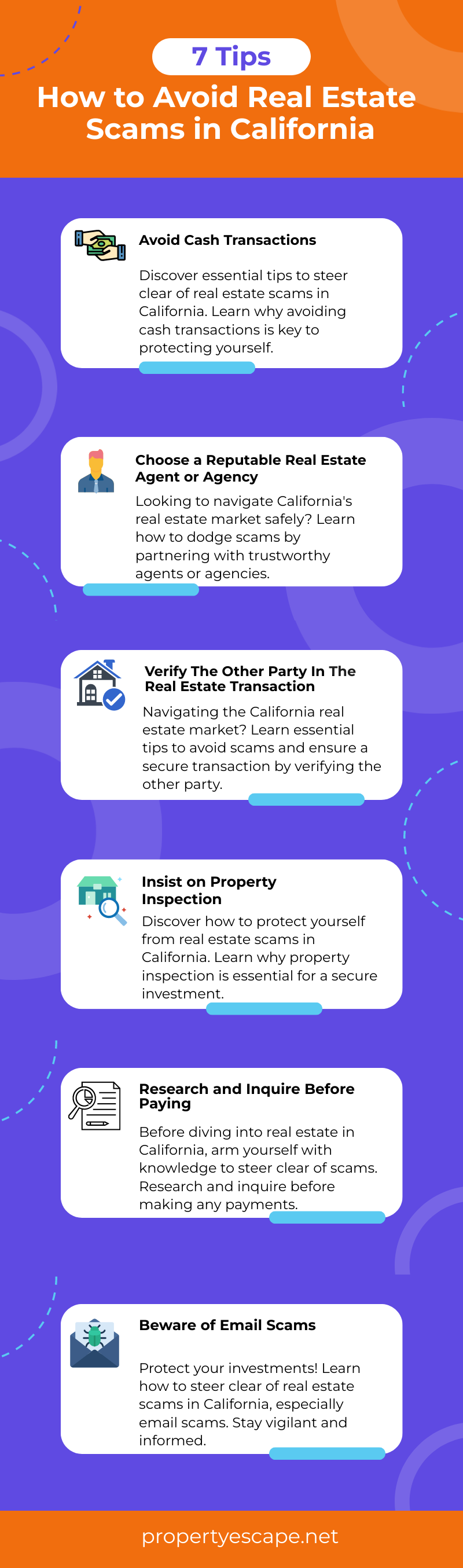 this infographic presents 6 tips to avoid real estate scams